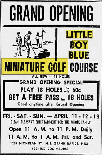 Little Boy Blue Miniature Golf - Apr 11 1969 Ad (newer photo)